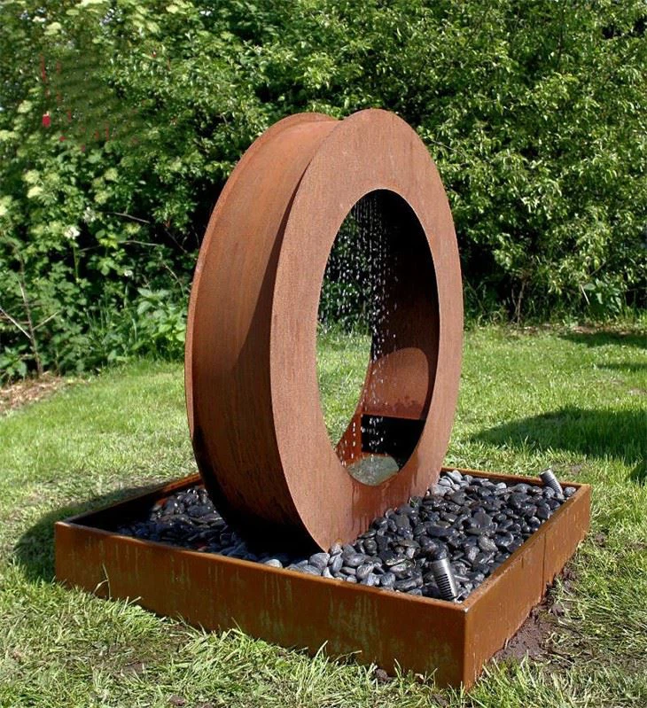 Rusty Outdoor Whispering Oasis Corten Steel Water Feature